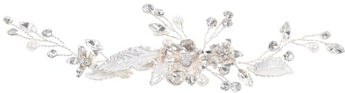 Mikikit Pinza Cabello de Novia Gemas de Imitación Adorno Lateral para Boda Accesorio de Aleación de Zinc 1 Pieza Tocado Nupcial Elegante para Mujer