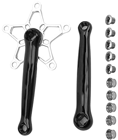 ANKROYU MEIJUN Mountainbike-Kurbelgarnitur 170 mm 130 BCD -Kurbelgarnitur, linker und rechter Kurbelarm, Set (Silber)
