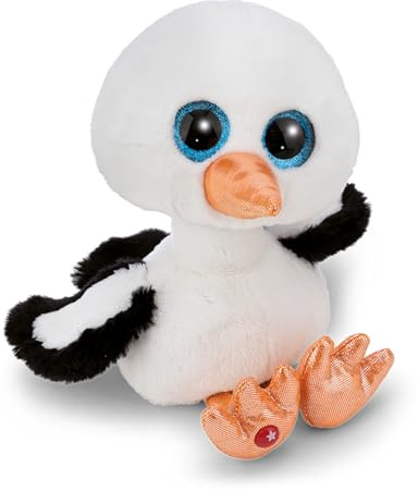 NICI Gosedjur, Glubschis, Storken Sir Sorto, 15 cm, vit - 63032 | Sött mjukisdjur av mjuk plysch för att gosa och leka med, för barn och vuxna, bra presentidé