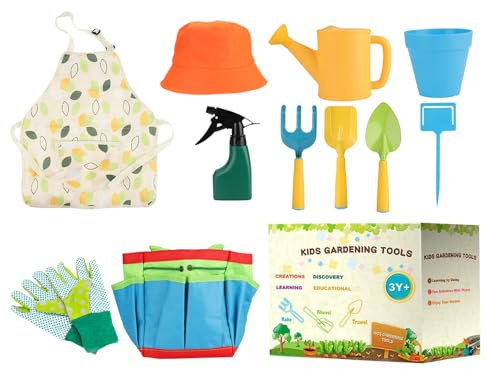 Gartengeräte-Set, Kombination aus Spielen und Lernen im Freien, 11-teiliges Set, Gartengeräte-Sets für Kinder, multifunktionales Gartenset, Bindungsaktivität, für den Einsatz am und im Garten