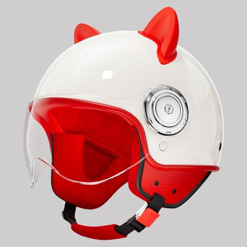 Casco Mezzo Casco Da Motociclista Con Visiera Parasole,Casco Da Bicicletta Per Bambini,Adatto Per Scooter Tricicli Skateboard E Biciclette Per Ragazzi E Ragazze Dai 6 Ai 15 Anni 6,48~55 cm