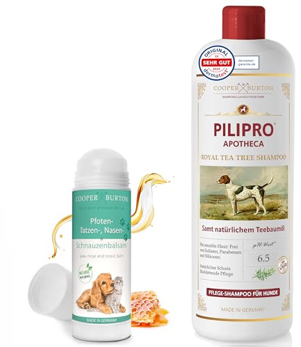 COOPER & BURTON Hunde-Pflege Set – Pfoten-Nasen-Schnauzenbalsam & Premium Hundeshampoo | Sanfte Pflege für Haut, Fell & Pfoten | Natürlich, pH-neutral & Made in German