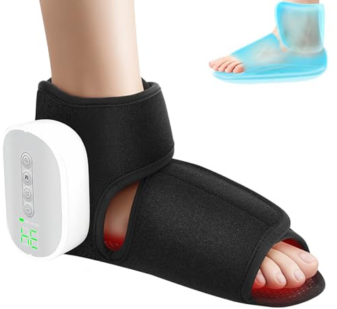 Fußmassagegerät, 3-in-1 Kabelloses Elektrisches Fußmassagegerät mit Wärme, Luftkompression und Massage, Triple Therapy Foot Massager mit 3000mAh Akku, Linderung von Fußermüdung und Schwellungen
