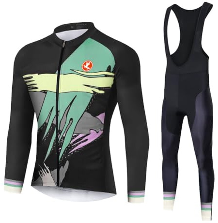UGLY FROG SJJK41 Neue Männer Radfahren Langarm Radfahren Jersey Radsport Winter Kleidung Fahrradanzug with Fleece Road Bike MTB Top + Lange Hose mit Gel PAD Langarm Spring Bike Set