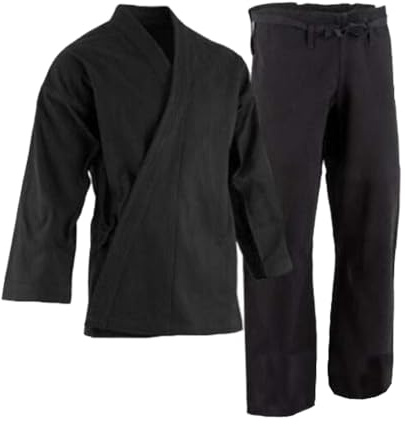 TMA Professional Kimono - Heavyweight Karate Canvas Uniform - 100% Advanced Cotton Karate Gi 12 oz Adult and Kids Black (Black, 3)