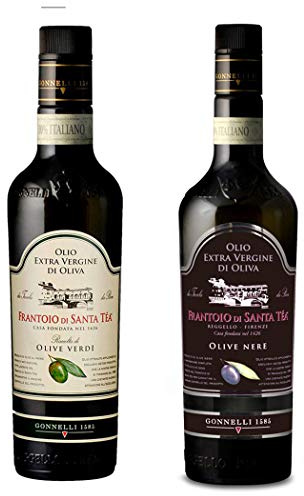 Selezione Olio Extra Vergine di Oliva Gonnelli - Raccolta Olive Verdi e Olive Nere 500 ml x 2