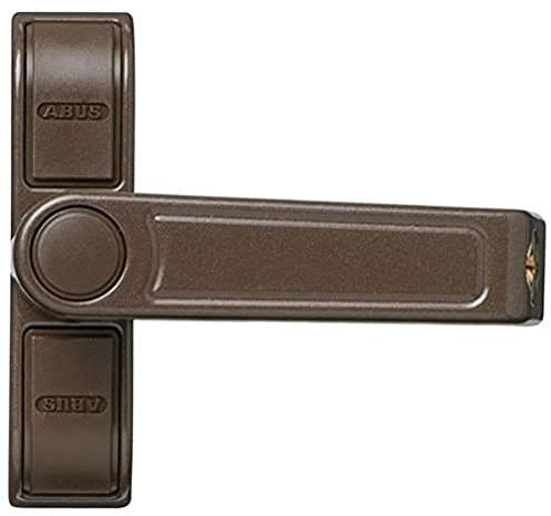 ABUS Fenster-Zusatzsicherung 2410 - Sicherheitsschloss mit Schwenkriegel für einflügelige Fenster, verschiedenschließend - ABUS-Sicherheitslevel 6 - 89620 - Braun | Für einflügelige, nach innen öffnende Fenster & Fenstertüren – Montage auf Rahmen aus Holz, Alu oder Kunststoff