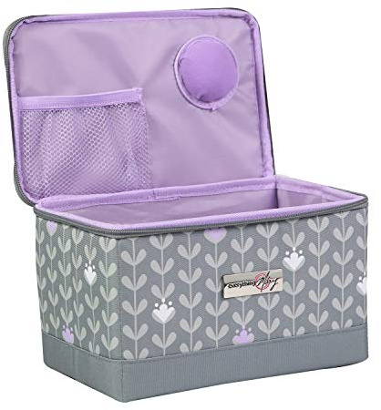 Everything Mary Maletín de costura gris hoja impresión EVM12861-1