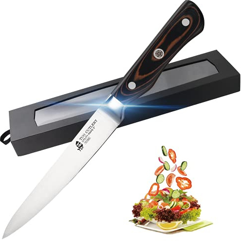 TUO Kitchen Utility Knife-5 inch All Purpose Cooking Knife-German Stainless Steel Small Chef Knife-G10 Ergonomic Handle with Gift Box-Legacy Series