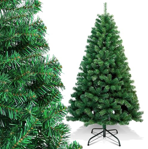 Randaco Albero di Natale artificiale, 210 cm, con 1000 rametti, in PVC ignifugo, decorazione natalizia, verde