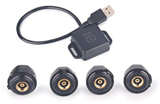 erisin TPMS 4 Capteur Adaptateur Récepteur Kit Auto USB TPMS Capteurs de Pression des Pneus Interne Contrôle de Pression des Pneus Remplacement pour Android GPS Écran de Navigation
