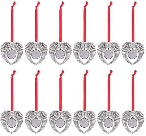 Yoiimiya 12Pcs Angel Wing Shape Blank Hot Printing Sublimation Ornament Decoration for Decor Xmas Party