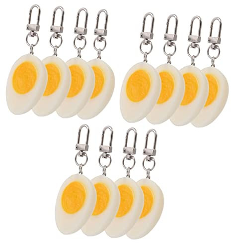 Amosfun 12pièces Pendentifs Œufs Bouillis Décorations Amusantes Pour Clés Et Accessoires De Maison