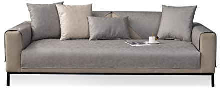 VanderHOME Sofabezug L/U Form/Ecksofa 3/2/1 Sitzer，Sofabezug Wasserdicht, Sofa Überzug，Sofa Überwurfdecke, Sofa Schutzdecke rutschfest 90 * 180cm-Hellgrau-Sitzbezug（1 PC）
