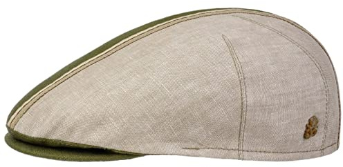 Mayser Philipp Leinen Flatcap Zechbauer Schirmmütze Schiebermütze Leinencap Herren - Made in The EU mit Futter, Schirm Frühling-Sommer Sommer - 59 cm grün