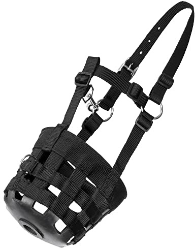 Start Maulkorb für Pferde, leicht zu atmen, Schwarz, Weidemaske mit Nasenlöchern, Fressbremse verstellbar Nylon schwarz erhältlich in Pony Vollblut Warmblut (Pony, Schwarz)
