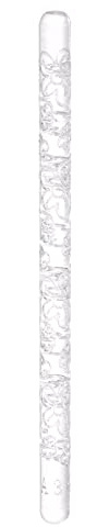 sourcing map Acrylic Embossed Rolling Pin 6.3 Inch Flower 3D Pattern Acrylic Non-Stick Roller Fondant Embossing Clay Rolling Pin Textured for Baking Cookie Pastry Clay Dough