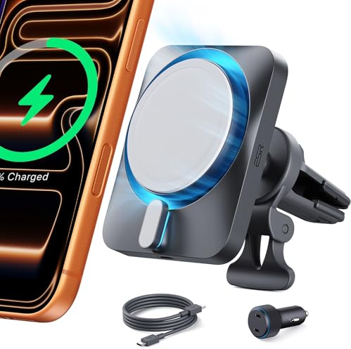 ESR für MagSafe Autohalterung Ladegerät CryoBoost, für Apple Zertifiziert | Handykühlung, Magnet Handyhalterung Auto mit Ladefunktion für iPhone 17 Pro Max/Air/17e/16/15/14/13/12, Galaxy S25/S26