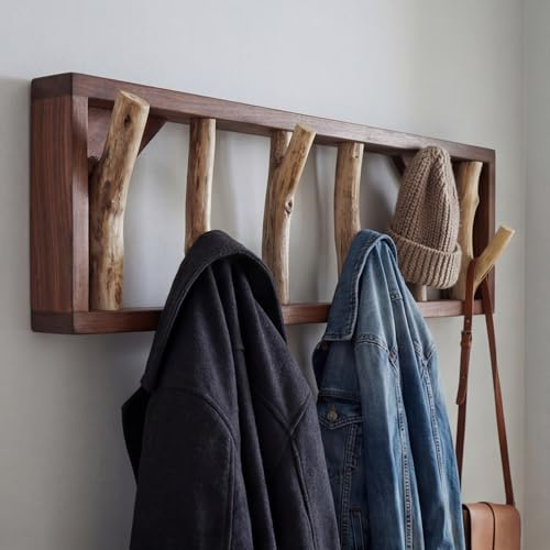 Licht-Erlebnisse Wandgarderobe Treibholz 50 cm lang Unikat Handarbeit Kleiderhaken aus Ästen Garderobenhaken Wandhaken Flur
