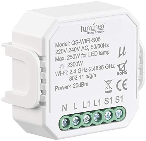 Luminea Home Control WiFi-Smart-Lichtschalter: WLAN-Unterputz-Lichtschalter, App, für Siri, Versandrückläufer (Unterputz-Wechselschalter, Smart-Home-Schalter, Deckenventilator)
