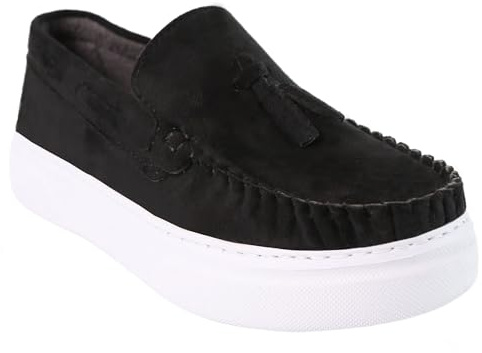 Mocassins à Plateforme en Daim pour garçon, Chaussures à Enfiler pour bals de Fin d'année et Occasions Formelles Taille 33