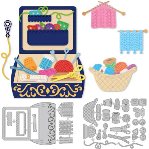 DELORIGIN 23 Stil Nähkästchen Stanzformen Nähen Karbonstahl Stanzschablonen Stichstanzen Stamping Schablone Gravur Stanzformen Für Heimwerker Bastelpapier Alben Geschenke Dekoration