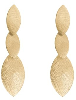 Malu Maiese - lange Navettes Ohrringe, 18k vergoldet, Partyschmuck, lange und leichte Ohrringe, Damenschmuck, einzigartiges Geschenk für Frauen, Geschenk für Mama
