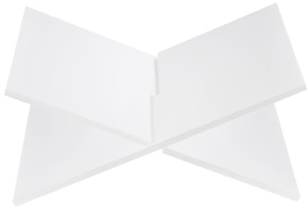 Qussse Kreuzrahmen Acryl Buchhalter, Offener Buchständer Buchablage Kochbuchständer Rezepthalter für Bibel Koran Kunst Kochbücher Lehrbücher und Zeitschriften, Weiß (Weiß)