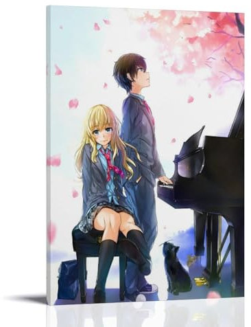Your Lie in April Shigatsu Wa Kimi No Uso Póster Pintura Decorativa Lienzo Arte de Pared Salón Póster Dormitorio Pintura, Arte de Pared Impresión de Imagen Moderna Decoración de Habitación Familiar 08