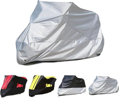 LYJXD Fundas Motos para Yamaha R6 R3 R1 R7 YZFR6 YZF-R3 YZF-R1 YZF-R7 YZF R6, Impermeable Anti Nieve Antipolvo Todo Clima UV Motocicleta Protector Fundas Accesorios,Silver