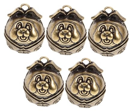 BESPORTBLE 5stücke Messing Glöckchen Für Hundehalsband Glöckchen Für Katzenhalsband Retro Kupfer Hängeglocke DIY Bastelglocke Glockenanhänger Retro Stil Ornament
