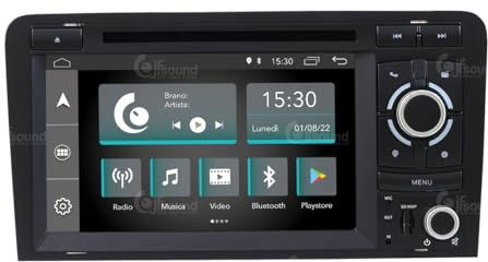 JF Sound - Autoradio Custom Fit X7C - Per Audi A3 (2003-2012) - Octa-Core - 2GB RAM - 32GB ROM - CarPlay/Android Auto via Cavo - Touchscreen 7 - DAB+ - GPS - Lettore CD/DVD