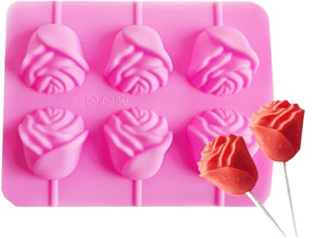 Moule De Sucette - Moules De Sucettes À Fleurs De Rose - Moules De Chocolat À Fleurs 3D Roses Ajoutez Une Touche Spéciale À Votre Cadeau Et Laissez Le Destinataire Ressentir Vos Soins Et Votre Créativ