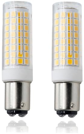 ZSSXOLED BA15D LED Bulb 120 Volt Dimmable 6W Double Contact Bayonet Base 60W T3/T4 Halogen Equivalent, BA15D LED Corn Bulb Warm White 3000K for Sewing Machine Pendant Ceil Wall Light (Pack of 2)