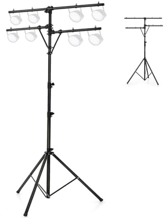 SOARS DJ-Lichtstativ, höhenverstellbar von 186 bis 351 cm, Beleuchtungsständer aus Metall mit 8 Befestigungspunkten, maximale Belastung 45 kg, stabile Füße, für Konzerte, Abend, Bar