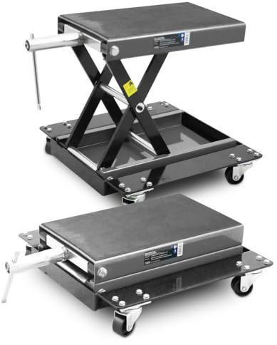 BITUXX Rollbarer Motorrad Heber Hebebühne Montagebock Scherenheber Montageständer Rangierheber Lift bis 500kg Grau