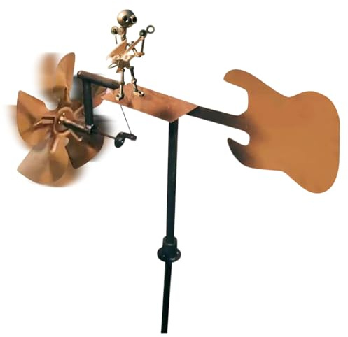 Générique Spinners de Moulin à Vent du Batteur de Jardin, Moulin à Vent du Batteur en métal Fait à la Main, Figurine de Musique percussionniste Faite à la Main - Sculpture de Guitare en métal à Vent