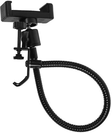 Mic Stand Phone Clamp for Cellphone 6-10cm Black Abs Mount | Adjustable Angle, Secure Protection, Great Compatibility, Wide Application for Musicians and Podcasters