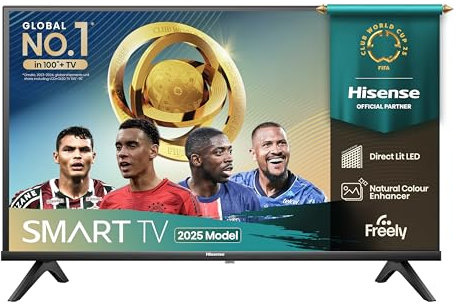 Hisense 40 40A4QTUK FHD LED TV with Freely - Direct Lit LED, Dolby Audio, Natural Colour Enhancer, Games Mode, Sports Mode with Freely, Disney +, YouTube, Netflix