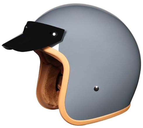 Vintage 3/4 Jet-Helm Motorrad Helm Roller-Helm Scooter-Helm Moped Mofa-Helm Damen Herren Retro Chopper Vintage Biker Helmet ECEDOT Zulassung Offenem Gesicht Motorrad Helm