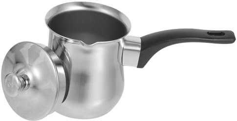 SMASOLO Cafetera Turca De Acero Inoxidable Con Tapa Para Espumar Leche y Derretir Mantequilla Cocina De Inducción y Gas Para Uso Casa Aire