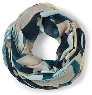 TOM TAILOR Damen 1049643 Loop-Schal mit Muster (1er Pack)
