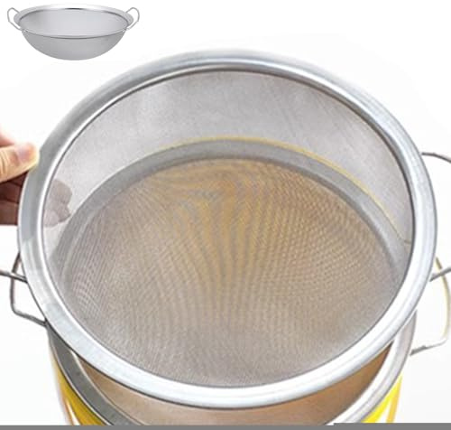 Fine Mesh Paint Strainer | Stainless Steel Paints Filters Strainers | 60 Mesh and Sturdy Handle | Emulsion Honey Funnel Filter for Glaze, Resin, and Paint Projects, Easy to Use, ES