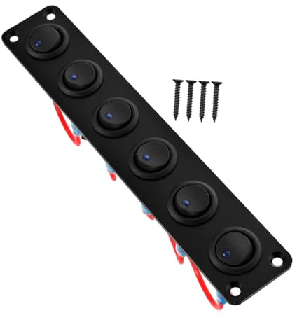 ERINGOGO Panneau Interrupteur Bateau Gangs Étanche avec LED pour Voiture Yacht et Camping car Interrupteurs Bascule Marins Résistants pour Tableau de Bord de Véhicule