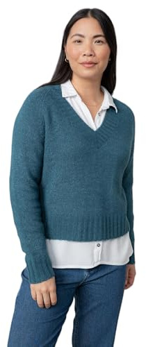 Lily & Me Woodchester V-Neck Boxy Knit Jumper - Petrol - Size 10