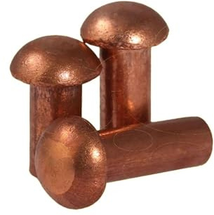 Rivetti a testa tonda massiccia in rame di varie dimensioni, elementi fissaggio autobloccanti(25mm,M3 (30pcs))