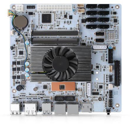 AIOPCWA NAS Motherboard 8 Bay, Core i5 8265UES, 2 x i226-V 2.5GbE LAN, Mini ITX Mainboard, 8× SATA3.0, DDR4 PC motherboards, 2X M.2 NVMe(3.0 x2), TF, PCIE x4 (with I/O Shield)