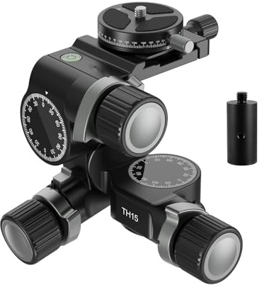 camear accessorise, 3 Way Geared Tripod Head With 360° Panoramic Arca QR Plate Millimeter Micro Adjustment Aluminum Alloy Axis,for parts