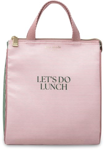 kate spade new york Insulated Lunch Tote, Let's Do Lunch | Cute Insulated Soft Cooler Bag, Adult Lunch Box with Silver Thermal Interior Lining and Mesh Storage Pocket