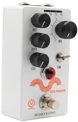 Vroomoto Gitarr Phaser Pedal Elgitarr Effektpedal Hastighetsdjup Nivåkontroll True Bypass Ton Toggle Switch Metallskal DC 9V 6.35mm Ingångs-/utgångsgränssnitt Mini Gita
